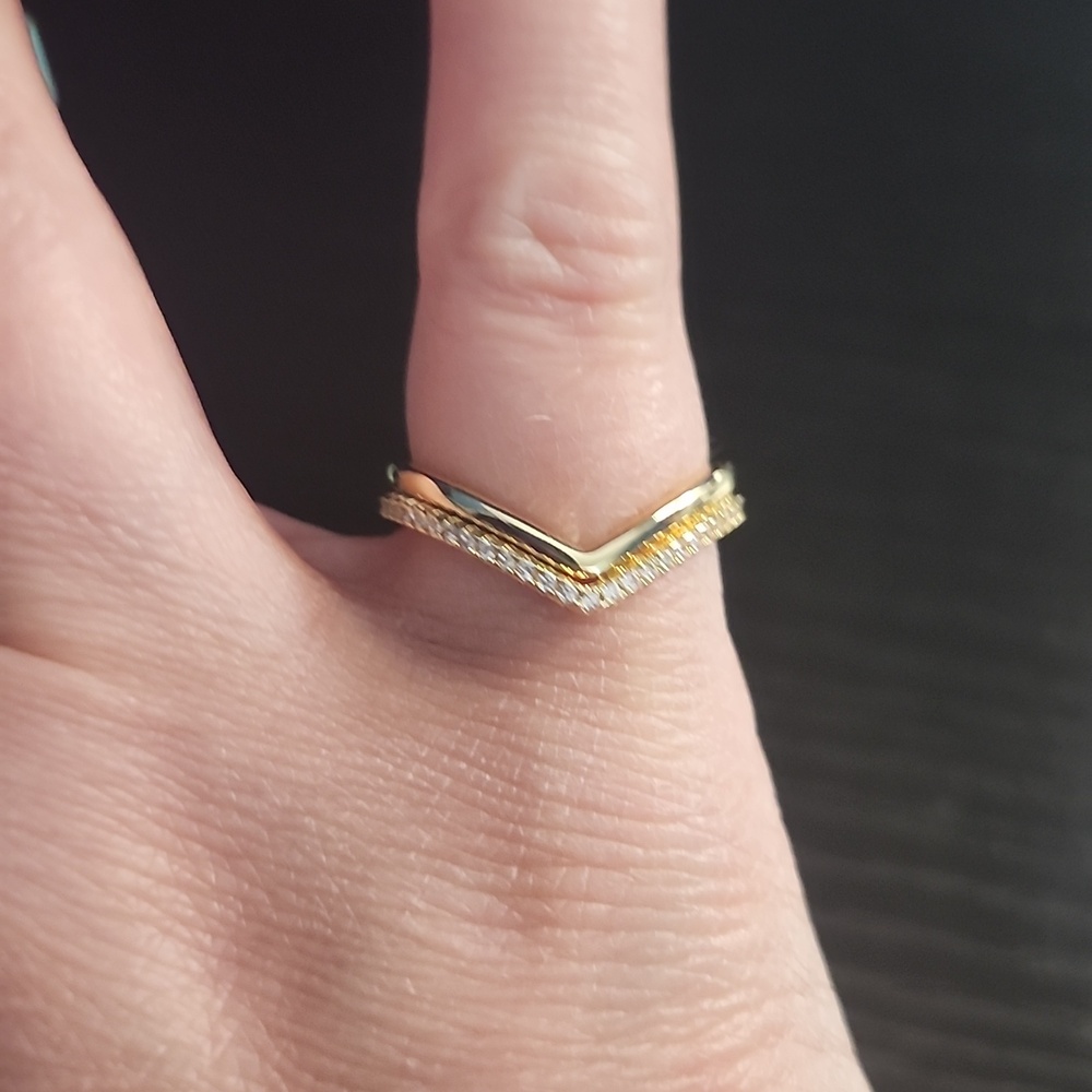 Gold Wavy Stackable Ring - Women's Jewelry